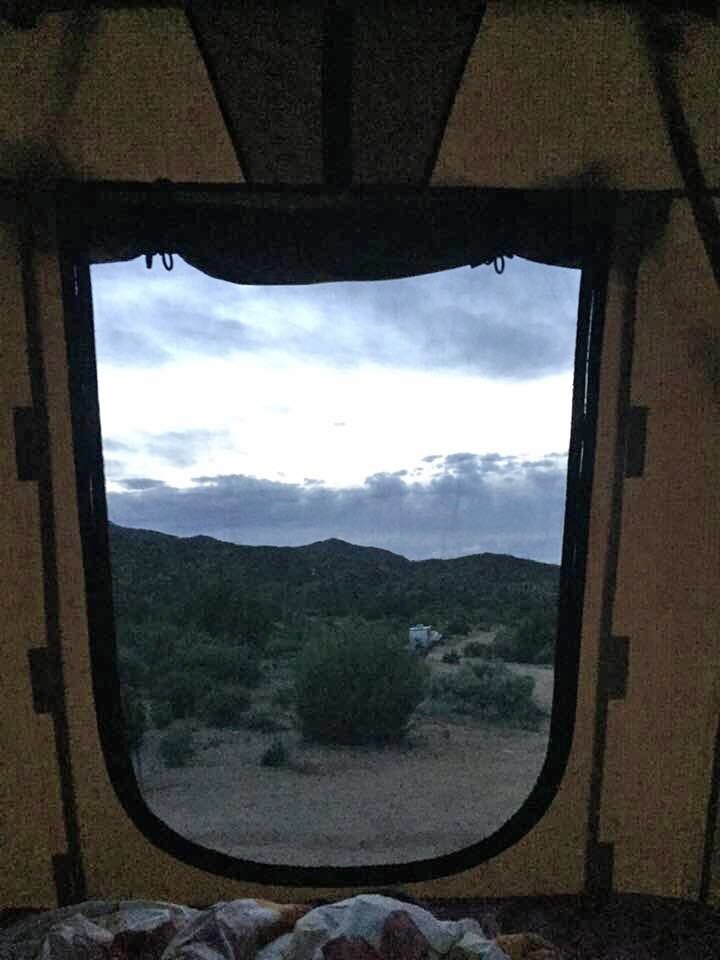 view from the roof tent
